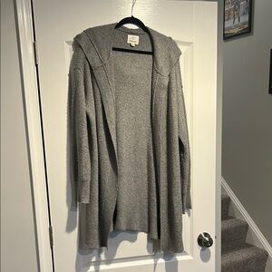 Aerie Gray Hooded Cardigan Sweater